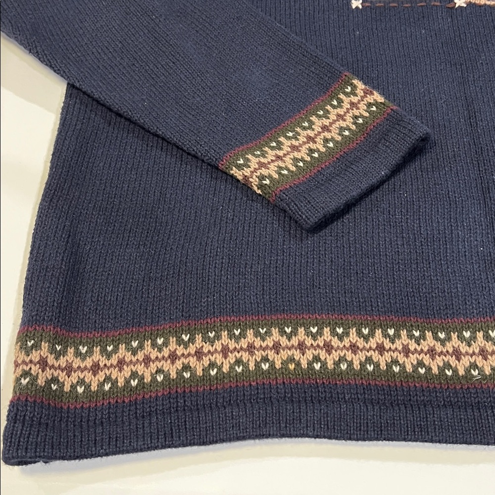 Christopher‎ & Banks - M, Navy Sweater with Animal Motif - Picture 3 of 7